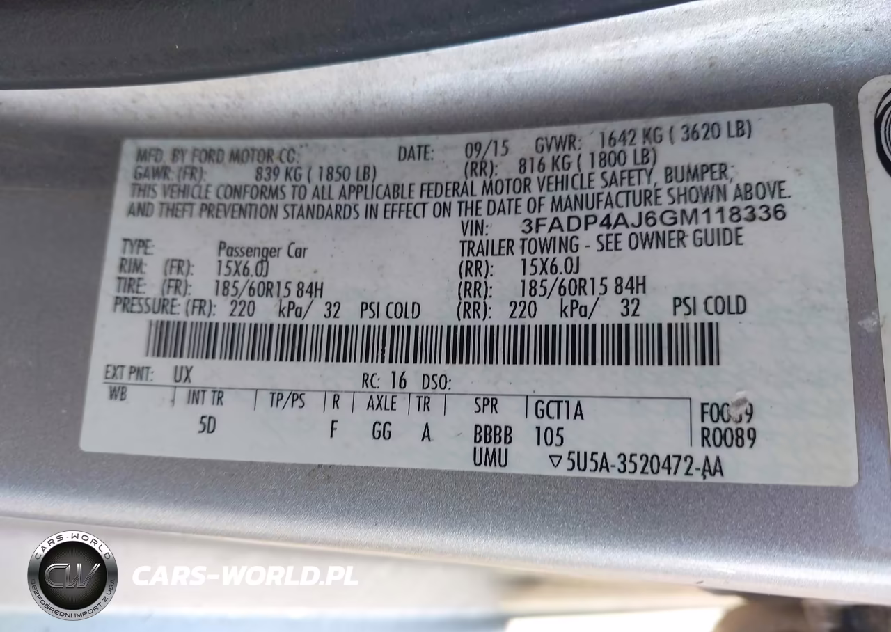 2016 Ford Fiesta S VIN:3FADP4AJ6GM118336 - 9