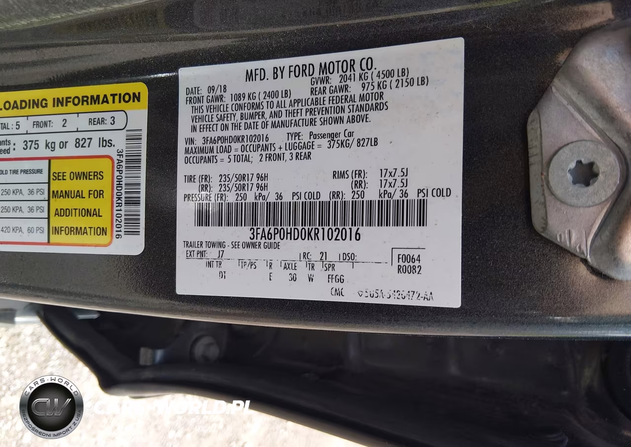 2019 Ford Fusion Se VIN:3FA6P0HD0KR102016 - 9