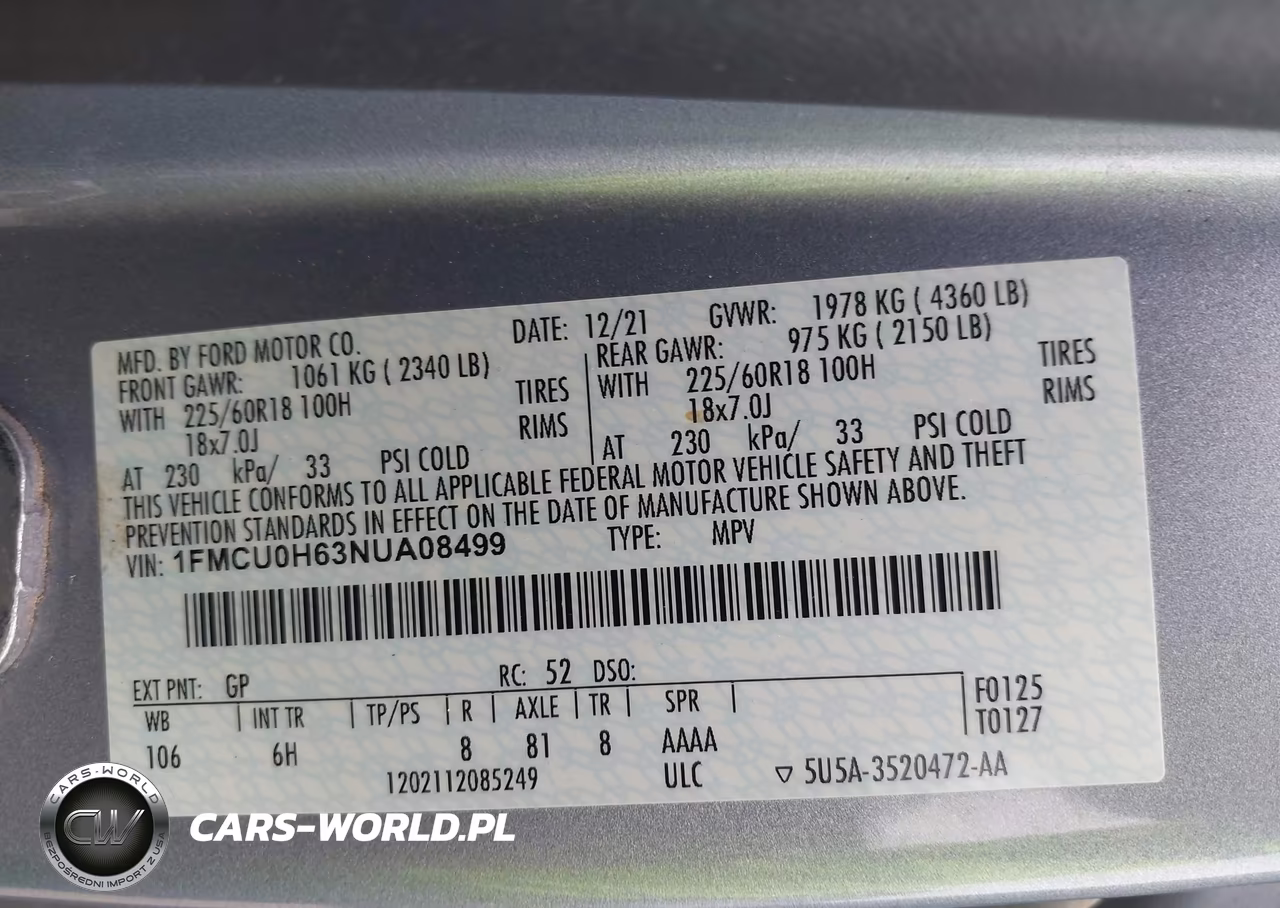 2022 Ford Escape Sel VIN:1FMCU0H63NUA08499 - 9