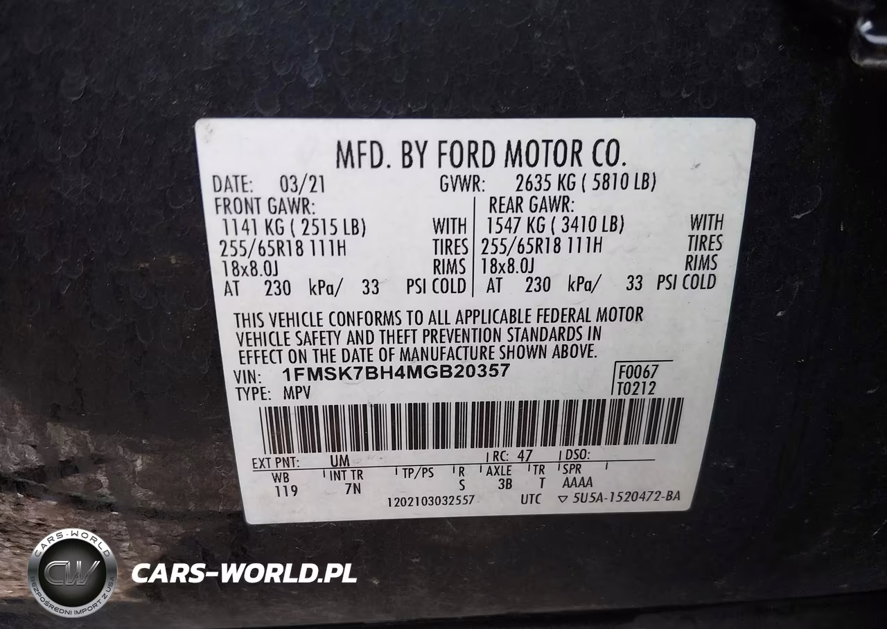 2021 Ford Explorer VIN:1FMSK7BH4MGB20357 - 9