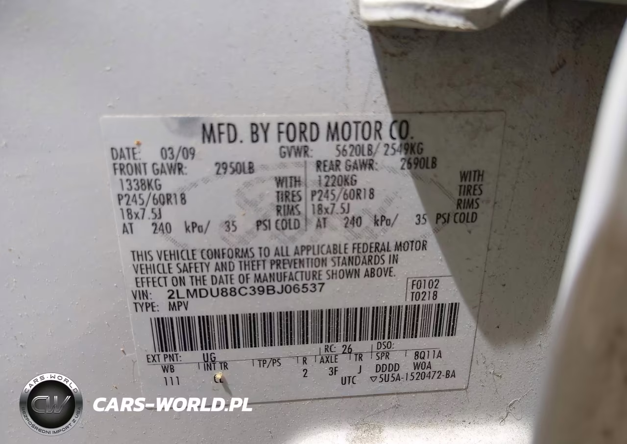 2009 Lincoln Mkx VIN:2LMDU88C39BJ06537 - 9