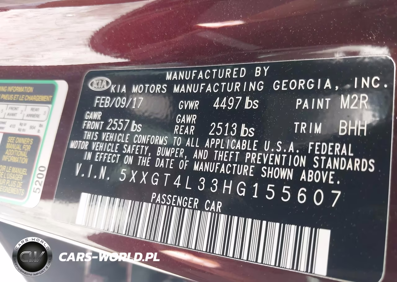 2017 Kia Optima Lx VIN:5XXGT4L33HG155607 - 9
