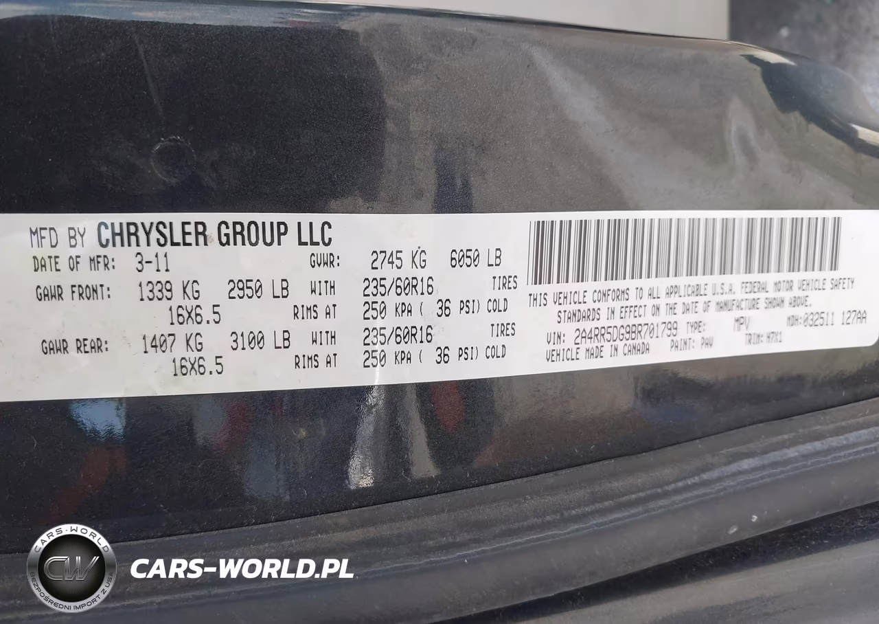 2011 Chrysler Town & Country Touring VIN:2A4RR5DG9BR701799 - 9