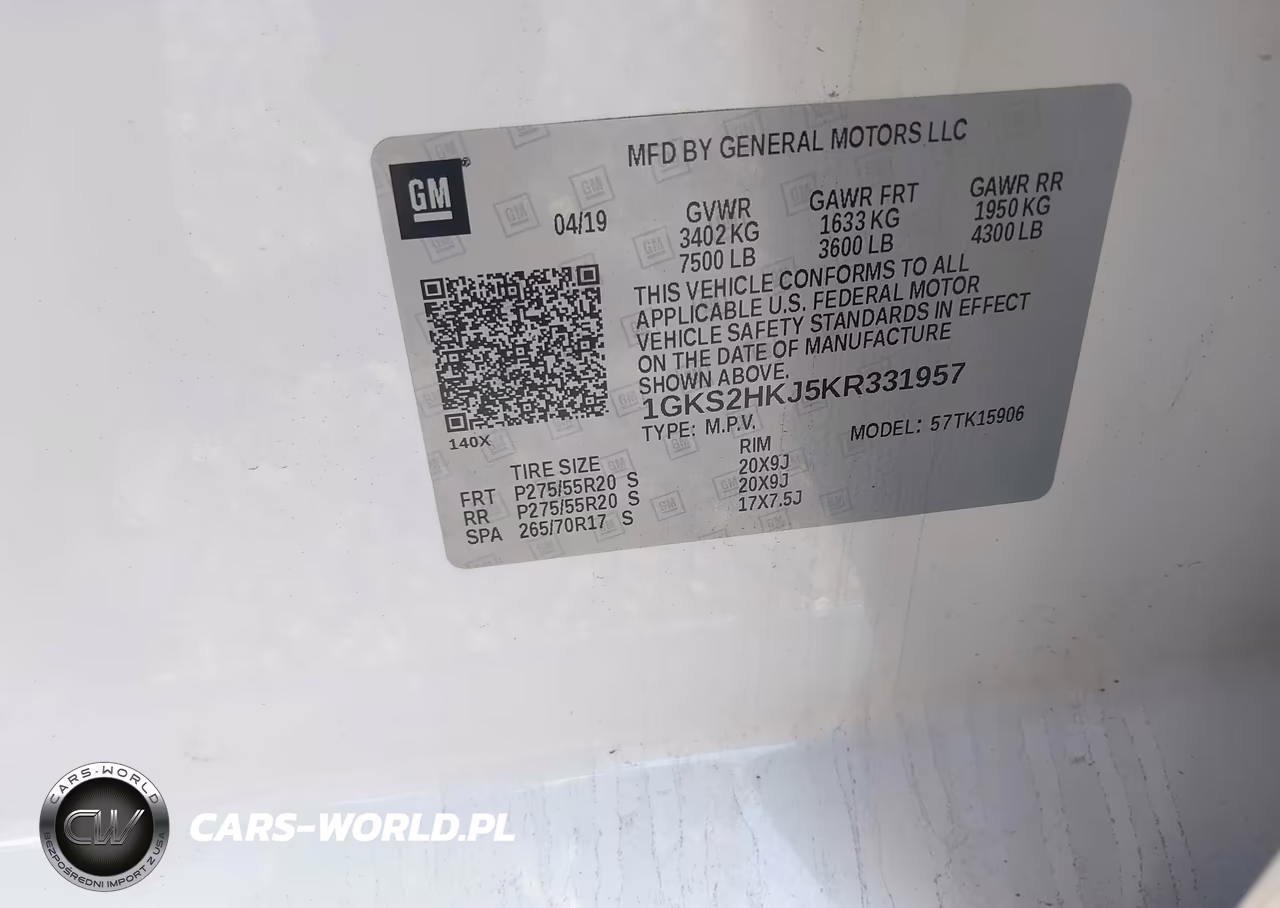 2019 GMC Yukon Xl Denali VIN:1GKS2HKJ5KR331957 - 9