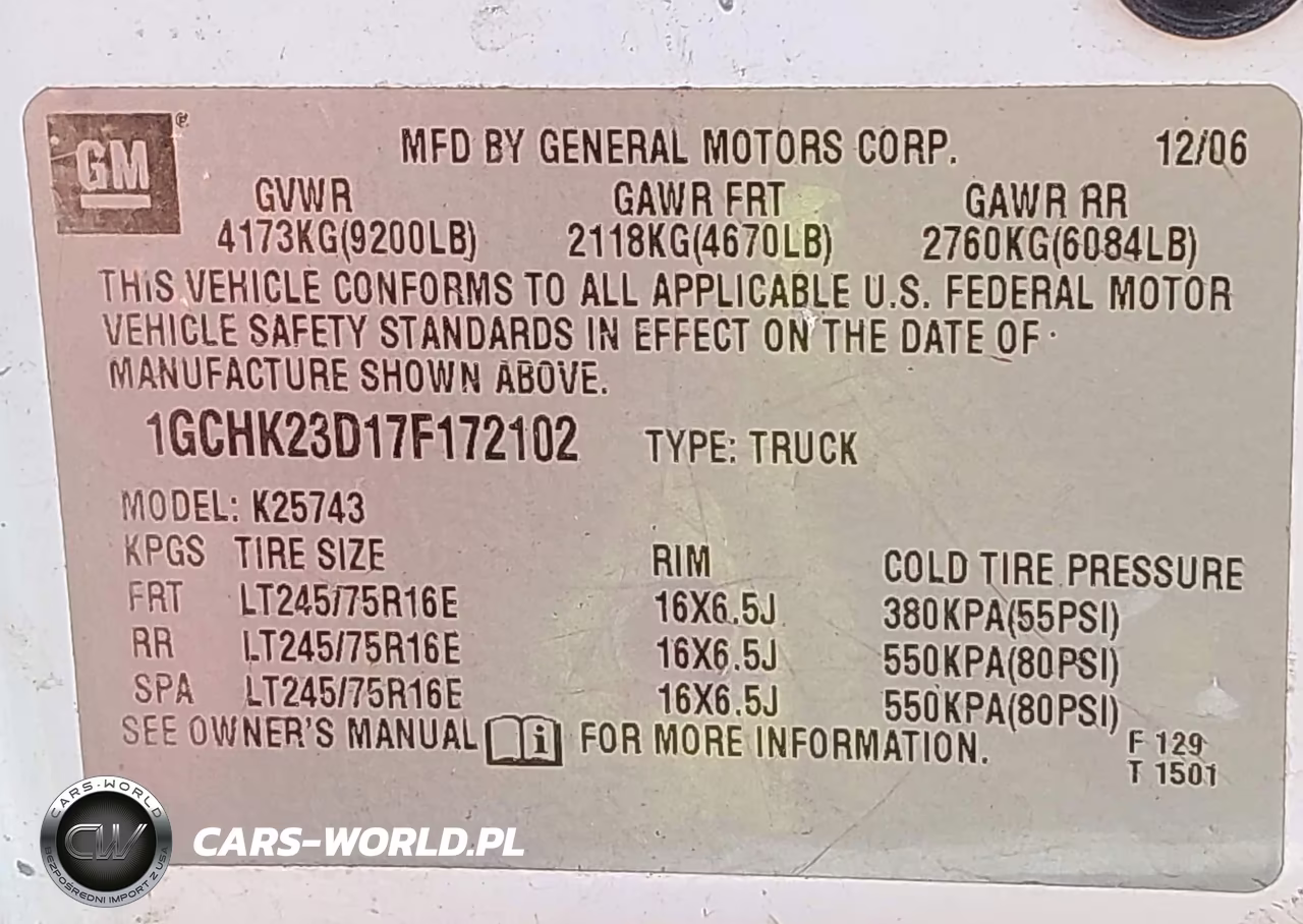 2007 Chevrolet Silverado 2500Hd Classic Work Truck VIN:1GCHK23D17F172102 - 9