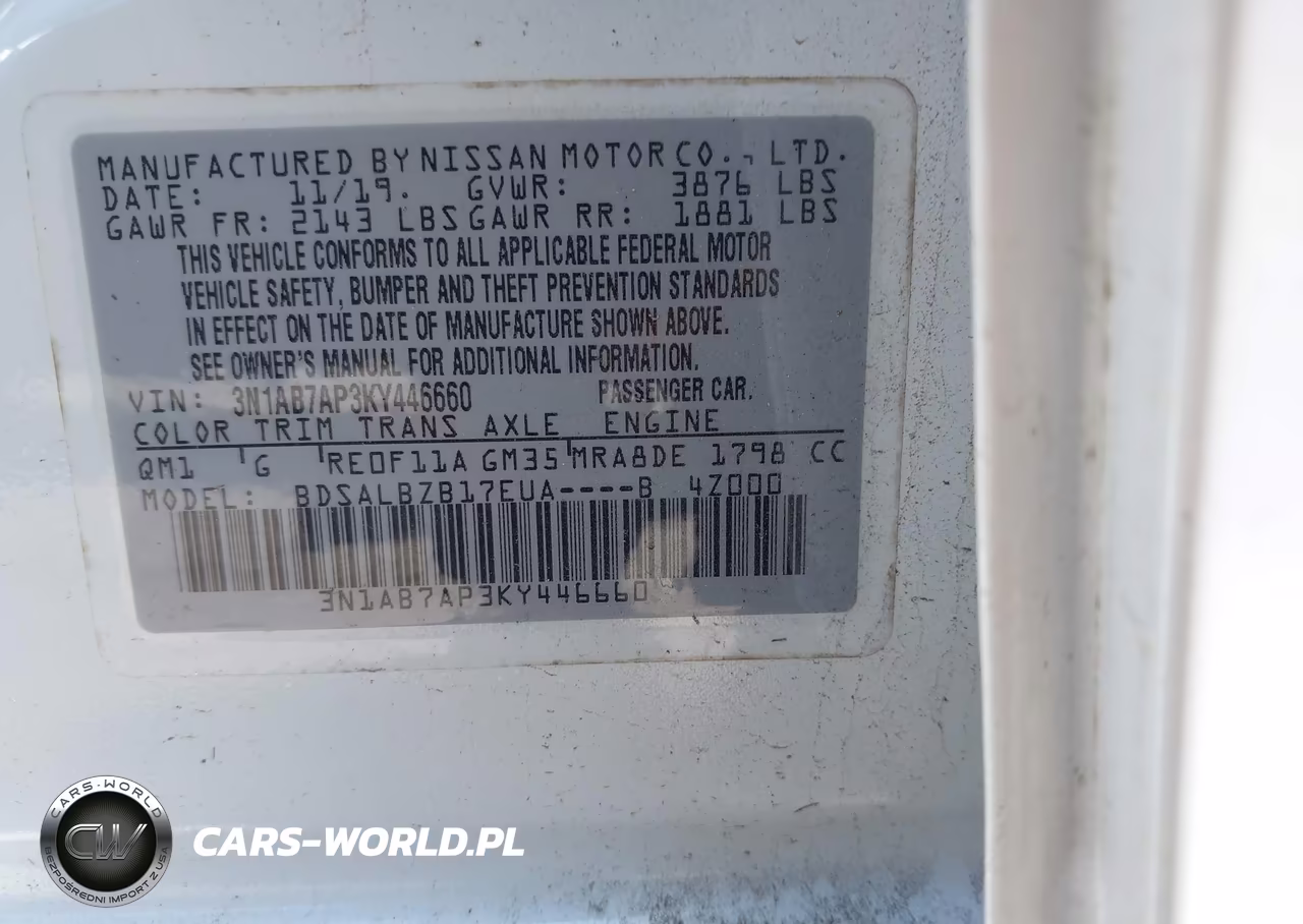 2019 Nissan Sentra S VIN:3N1AB7AP3KY446660 - 9