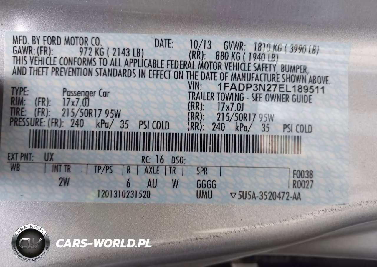 2014 Ford Focus Titanium VIN:1FADP3N27EL189511 - 9