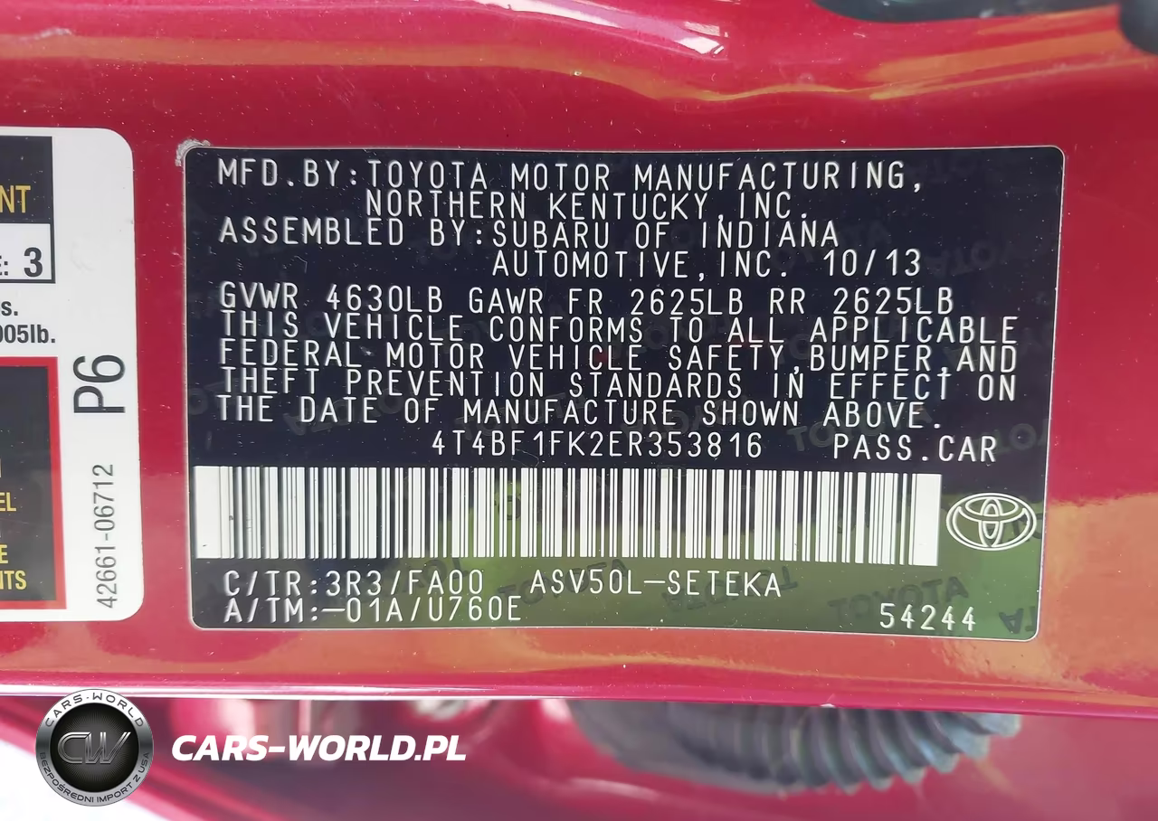 2014 Toyota Camry L VIN:4T4BF1FK2ER353816 - 9