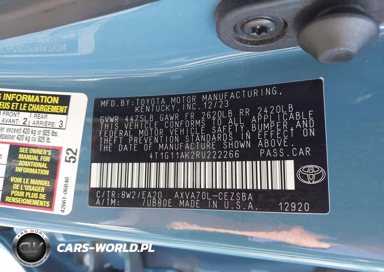 2024 Toyota Camry Se VIN:4T1G11AK2RU222266 - 9