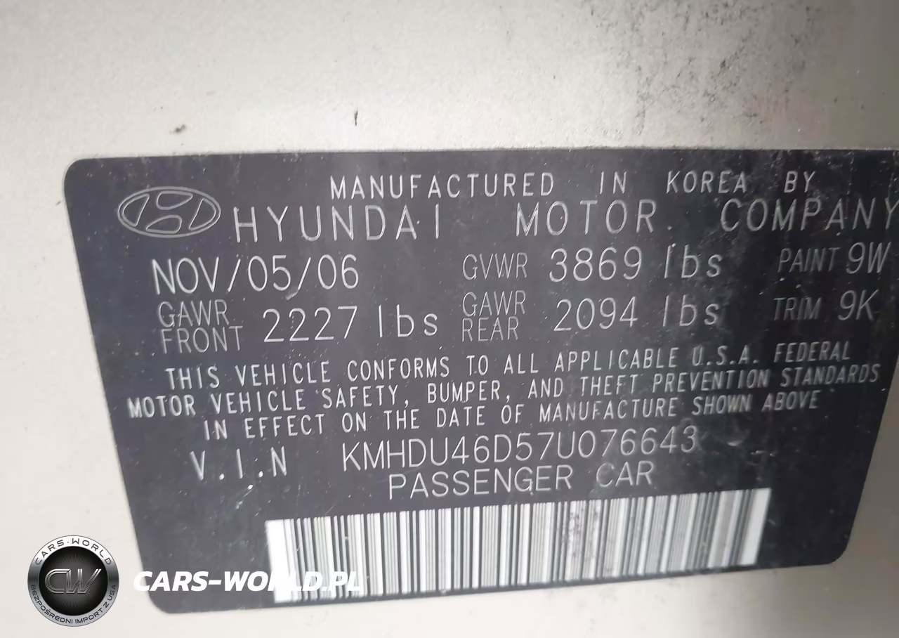 2007 Hyundai Elantra Gls-Limited-Se VIN:KMHDU46D57U076643 - 9