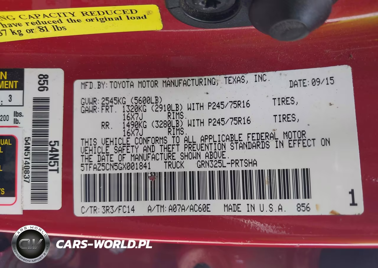 2016 Toyota Tacoma Sr5 V6 VIN:5TFAZ5CN5GX001841 - 9