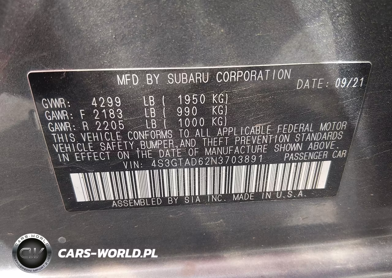 2022 Subaru Impreza Premium 5-Door VIN:4S3GTAD62N3703891 - 9