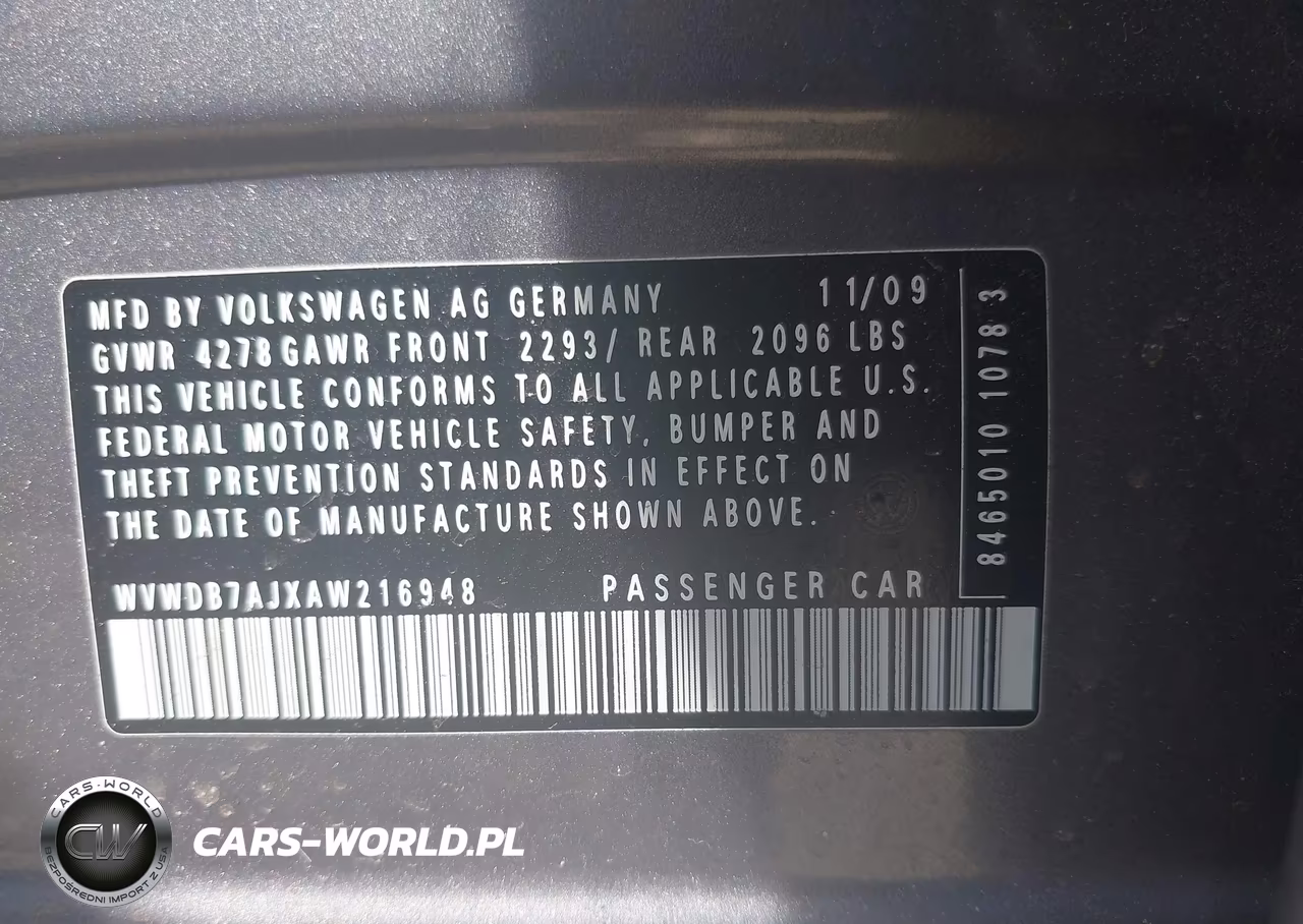 2010 Volkswagen Golf 4-Door VIN:WVWDB7AJXAW216948 - 9