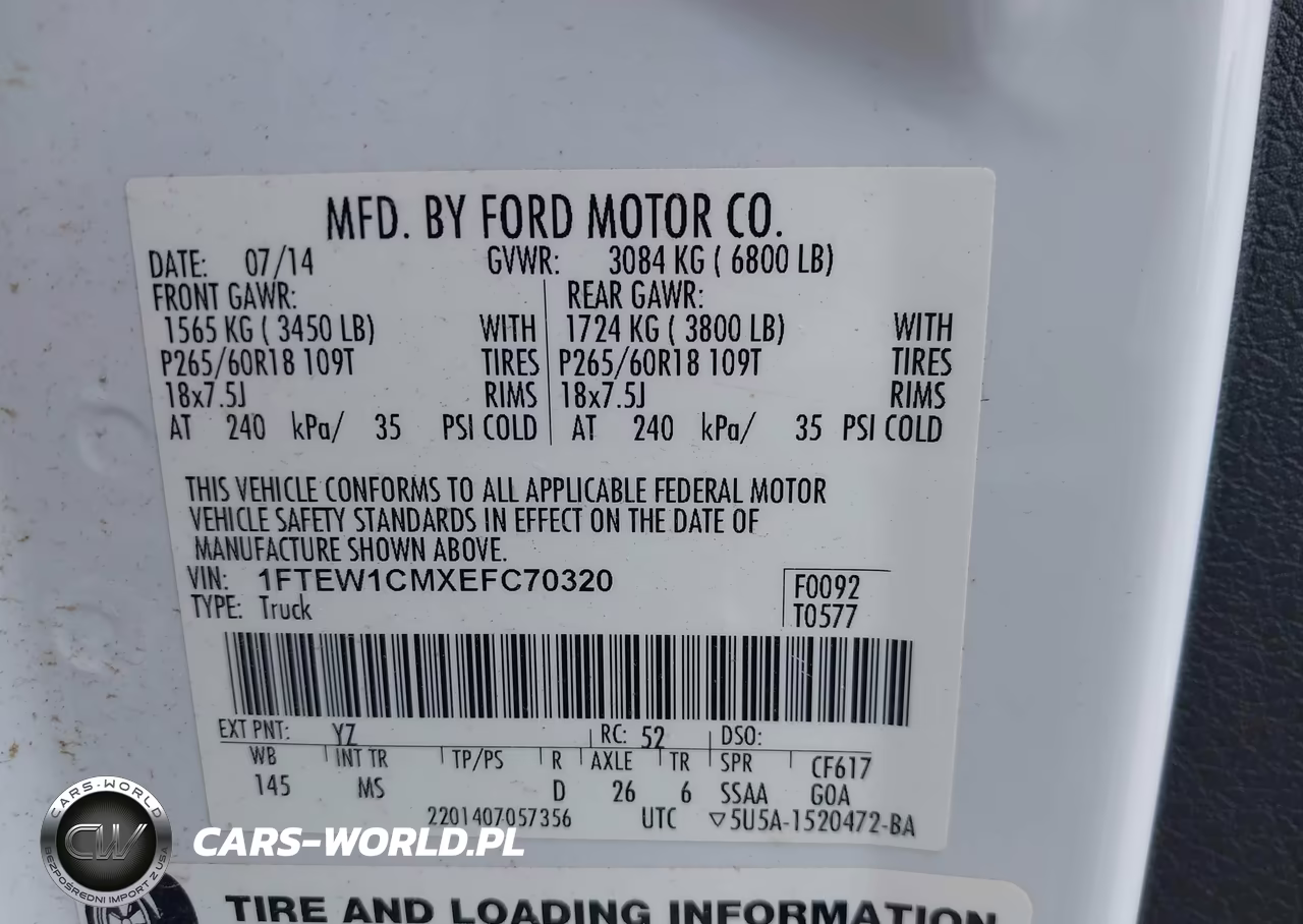 2014 Ford F-150 Xlt VIN:1FTEW1CMXEFC70320 - 9