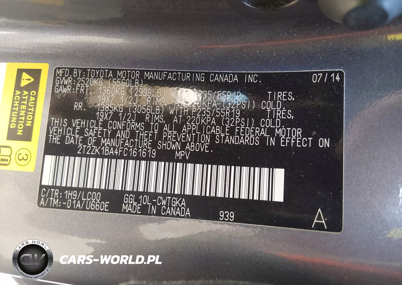 2015 Lexus Rx 350 VIN:2T2ZK1BA4FC161619 - 9