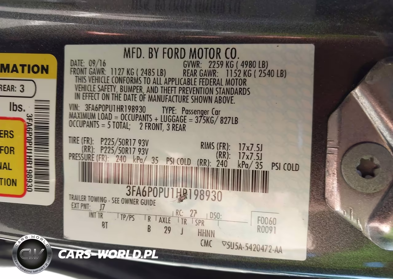 2017 Ford Fusion Energi Se Luxury VIN:3FA6P0PU1HR198930 - 9