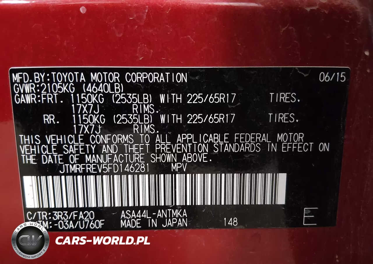 2015 Toyota Rav4 Xle VIN:JTMRFREV5FD146281 - 9