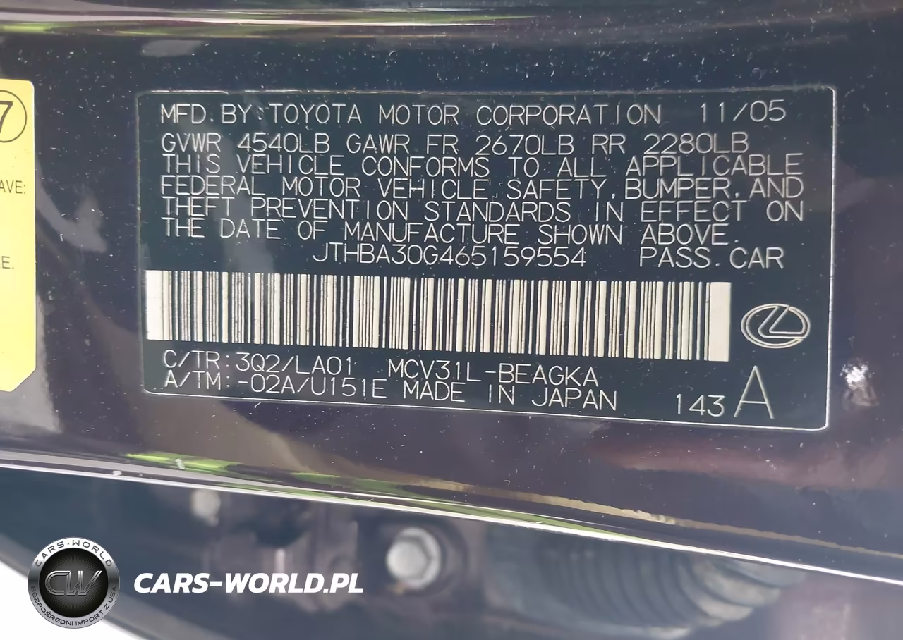 2006 Lexus Es 330 VIN:JTHBA30G465159554 - 9