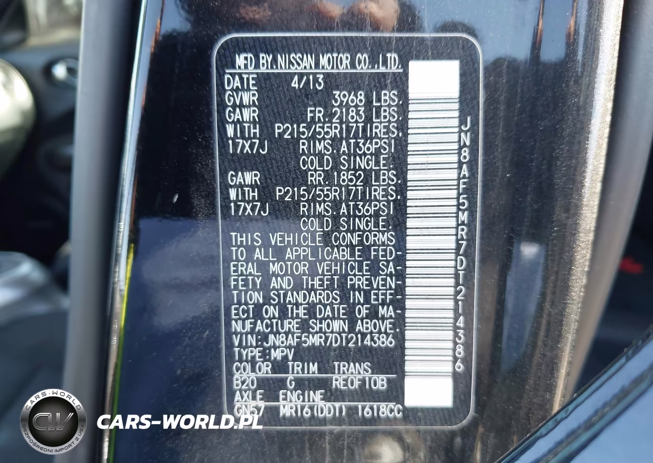 2013 Nissan Juke Sv VIN:JN8AF5MR7DT214386 - 9