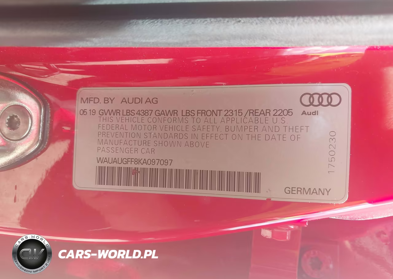 2019 Audi A3 40 Titanium Premium VIN:WAUAUGFF8KA097097 - 9