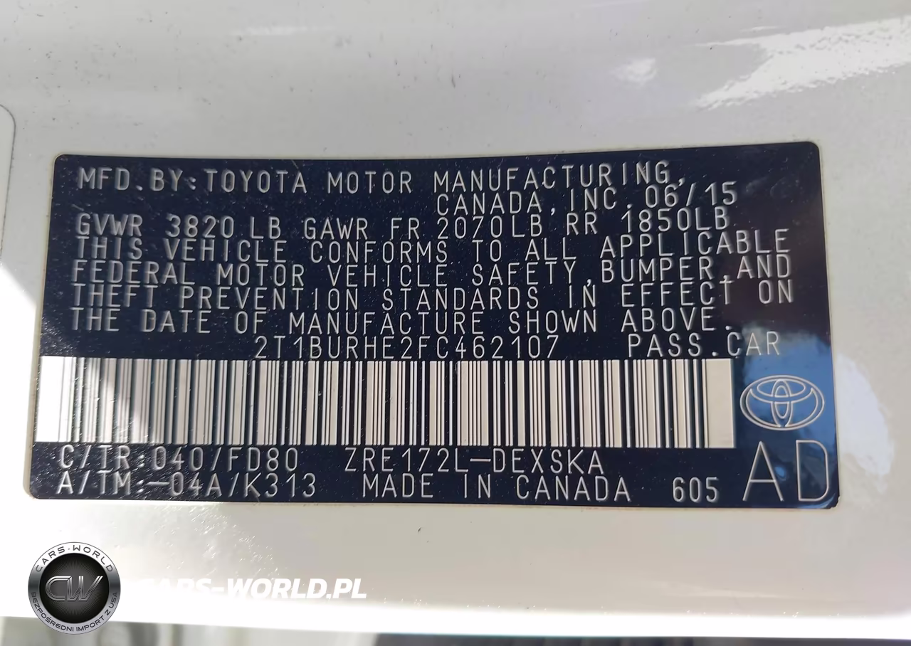 2015 Toyota Corolla S Plus VIN:2T1BURHE2FC462107 - 9