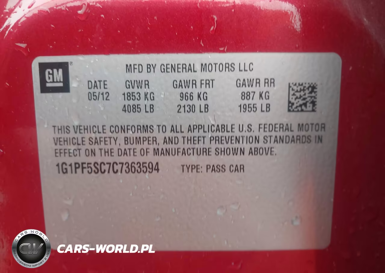 2012 Chevrolet Cruze 1Lt VIN:1G1PF5SC7C7363594 - 9