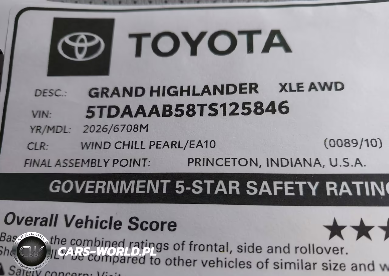 2026 Toyota Grand Highlander Xle VIN:5TDAAAB58TS125846 - 9