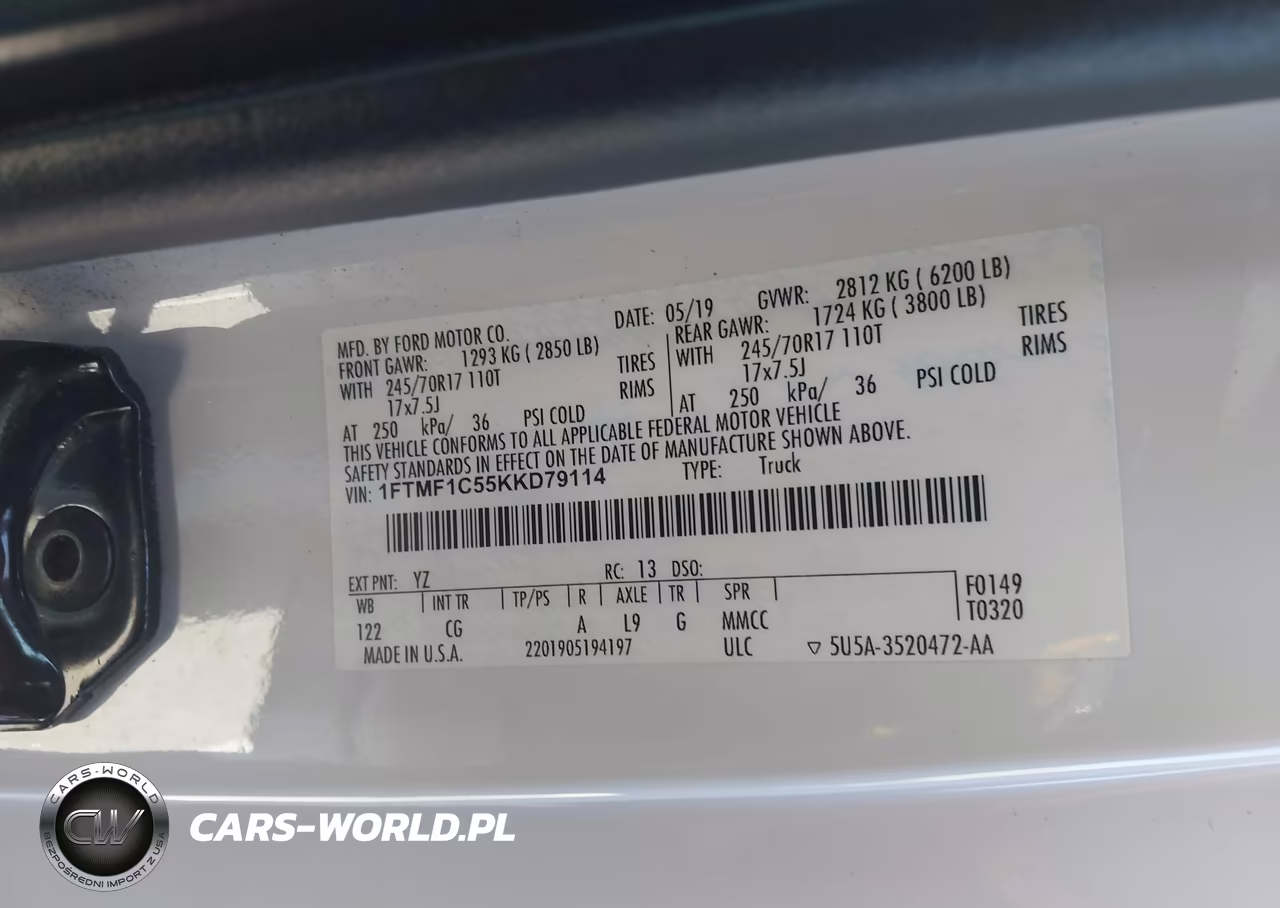 2019 Ford F-150 Xl VIN:1FTMF1C55KKD79114 - 9