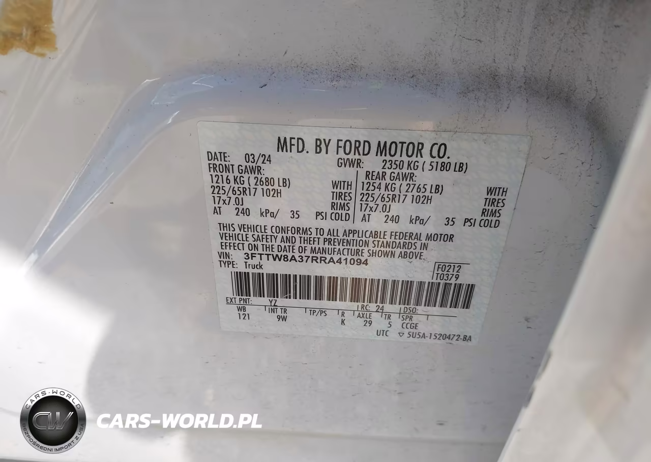 2024 Ford Maverick Xl VIN:3FTTW8A37RRA41094 - 9