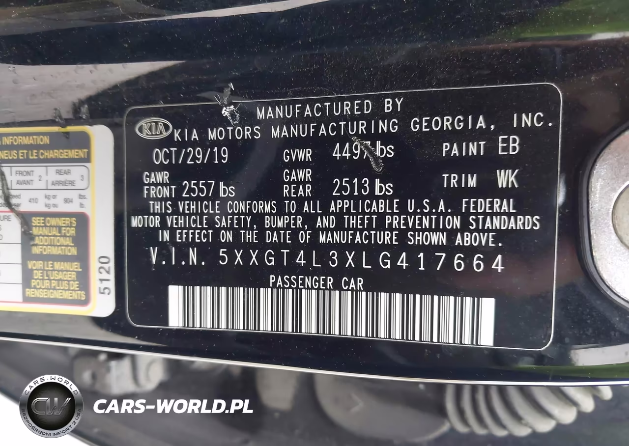 2020 Kia Optima Lx VIN:5XXGT4L3XLG417664 - 9