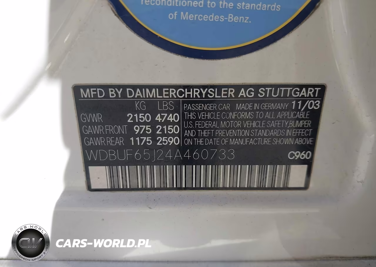 2004 Mercedes-Benz E 320 VIN:WDBUF65J24A460733 - 9