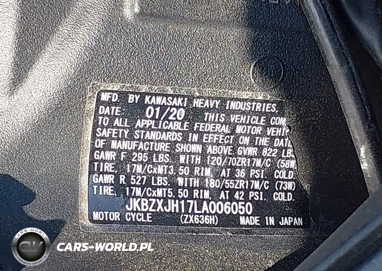 2020 Kawasaki Zx636 K VIN:JKBZXJH17LA006050 - 10