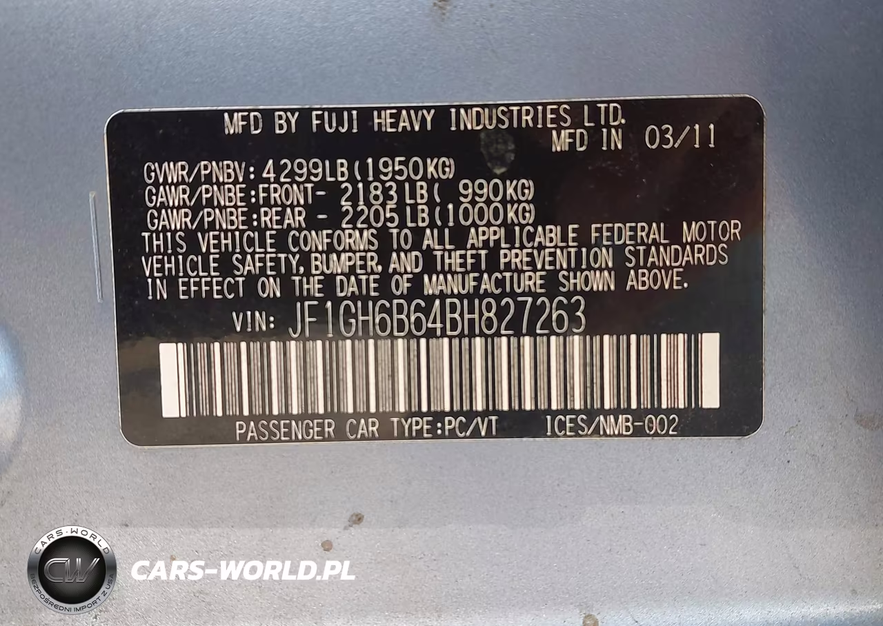 2011 Subaru Impreza 2.5I Premium VIN:JF1GH6B64BH827263 - 9