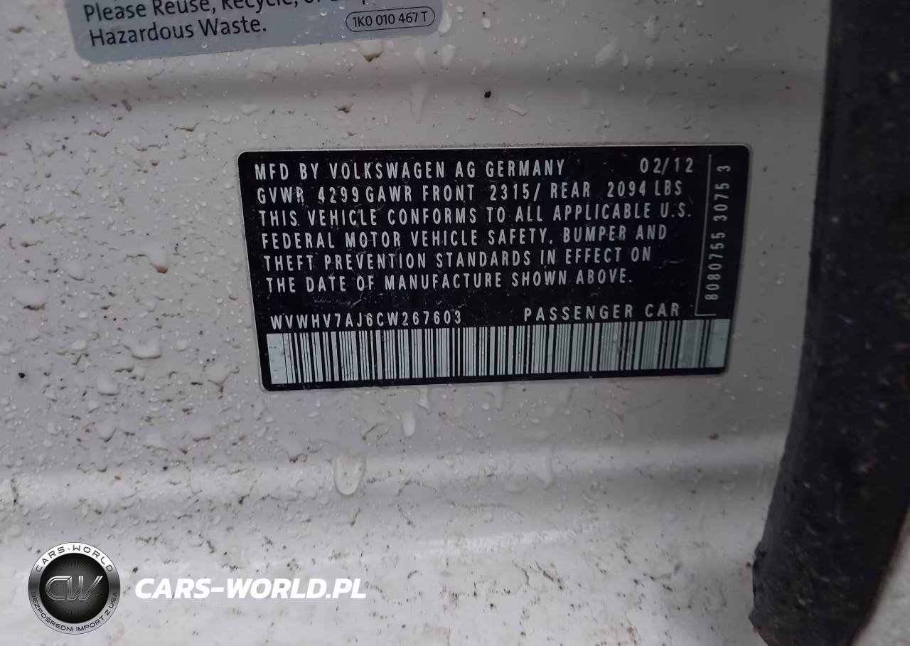 2012 Volkswagen Gti 4-Door VIN:WVWHV7AJ6CW267603 - 9