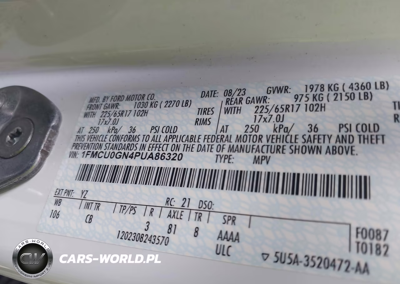 2023 Ford Escape Active VIN:1FMCU0GN4PUA86320 - 9