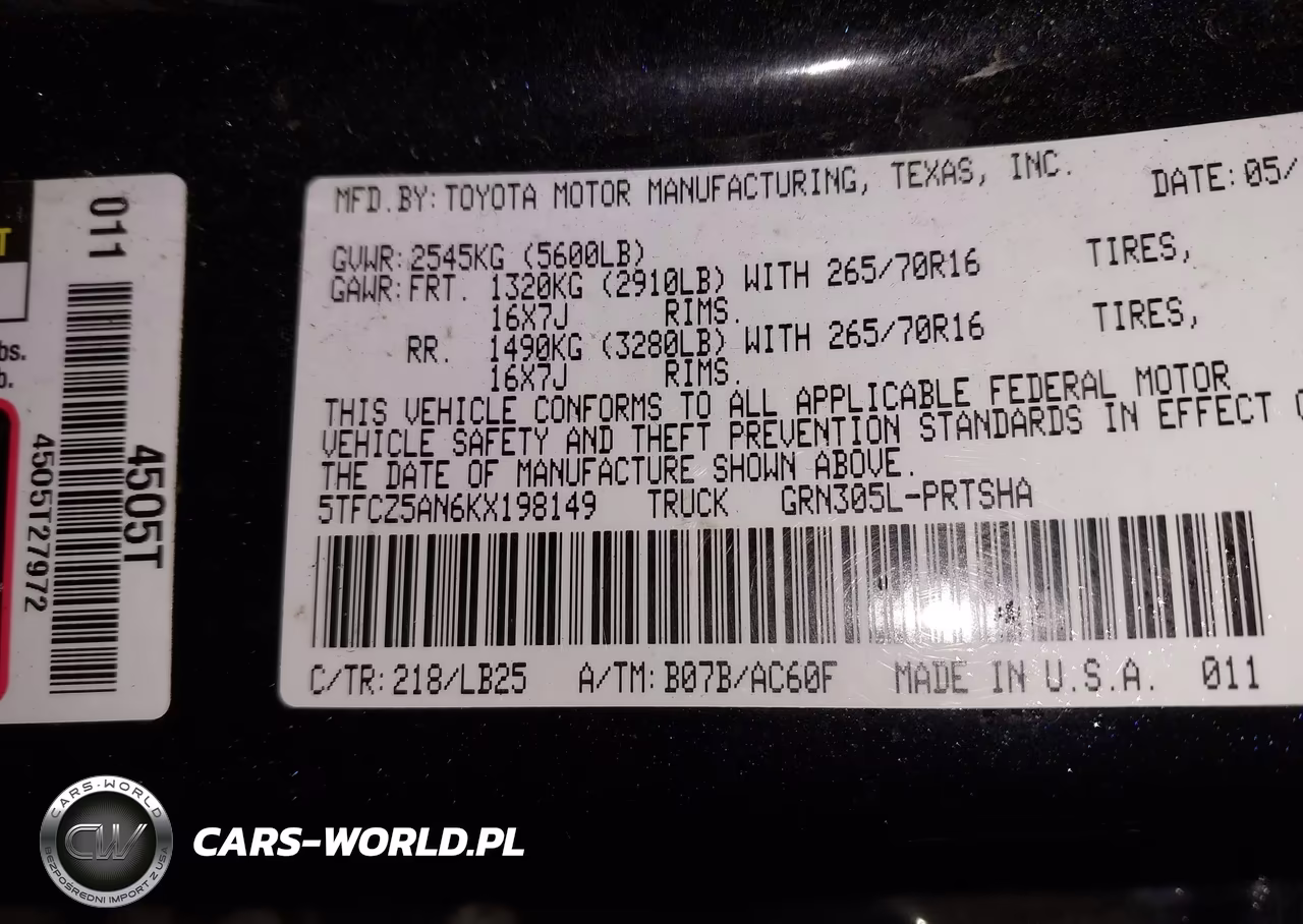 2019 Toyota Tacoma Trd Pro VIN:5TFCZ5AN6KX198149 - 9