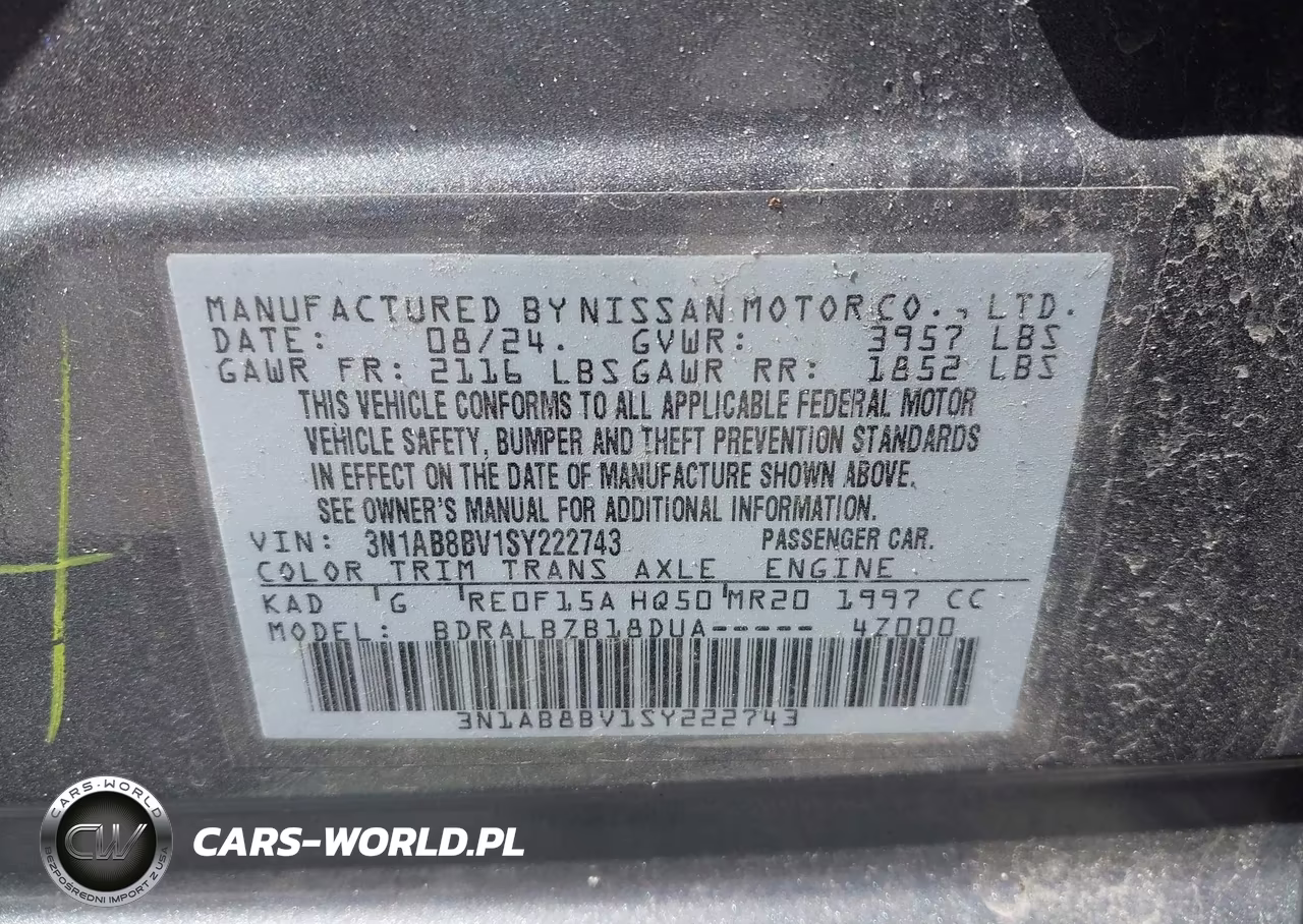 2025 Nissan Sentra S VIN:3N1AB8BV1SY222743 - 9
