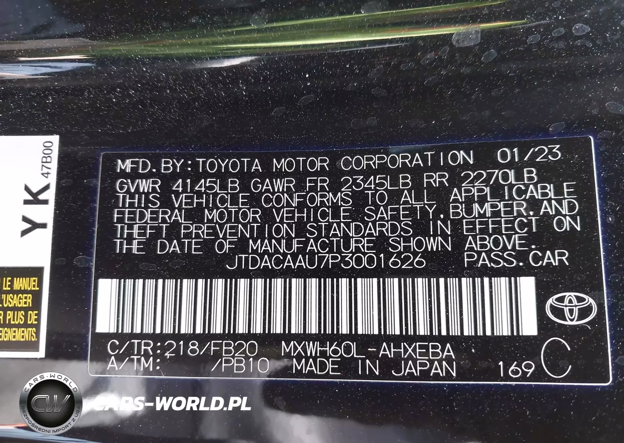 2023 Toyota Prius Le VIN:JTDACAAU7P3001626 - 9