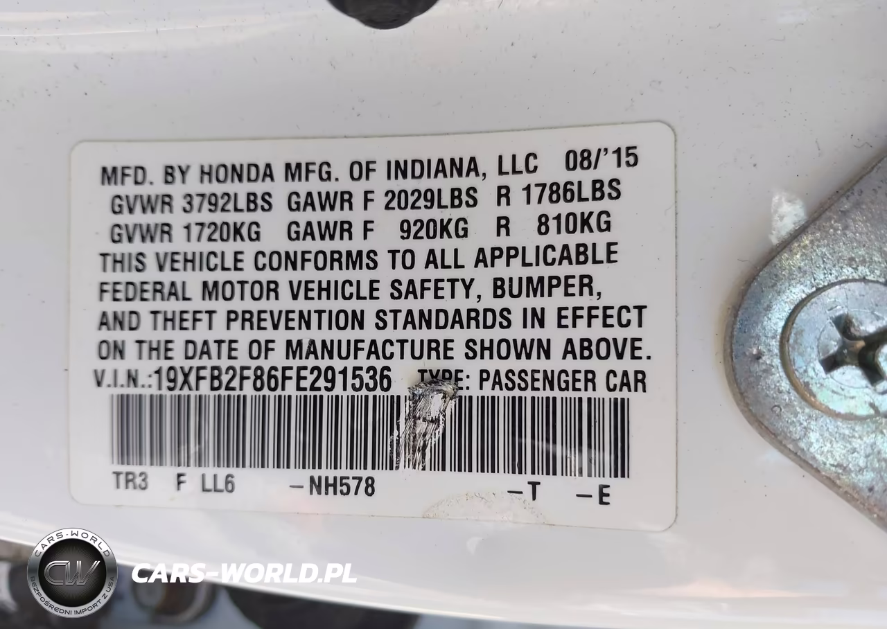 2015 Honda Civic Ex VIN:19XFB2F86FE291536 - 9