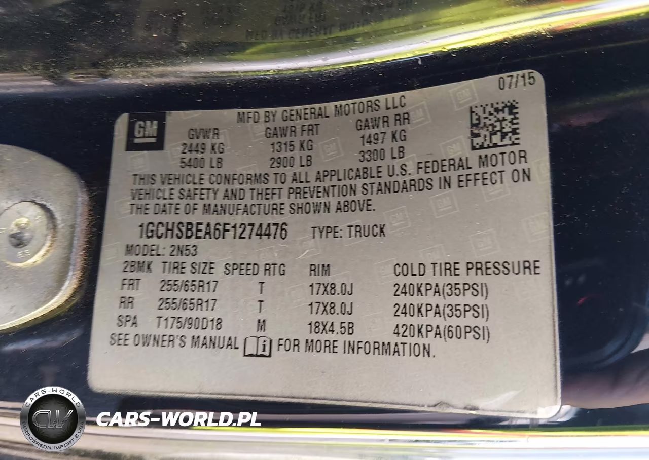 2015 Chevrolet Colorado Lt VIN:1GCHSBEA6F1274476 - 9