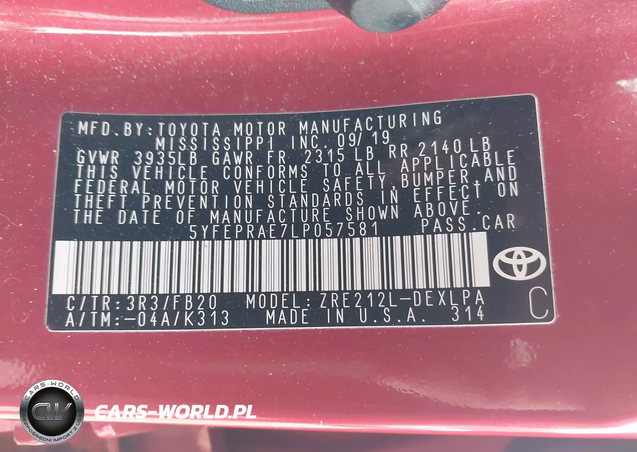 2020 Toyota Corolla Le VIN:5YFEPRAE7LP057581 - 9