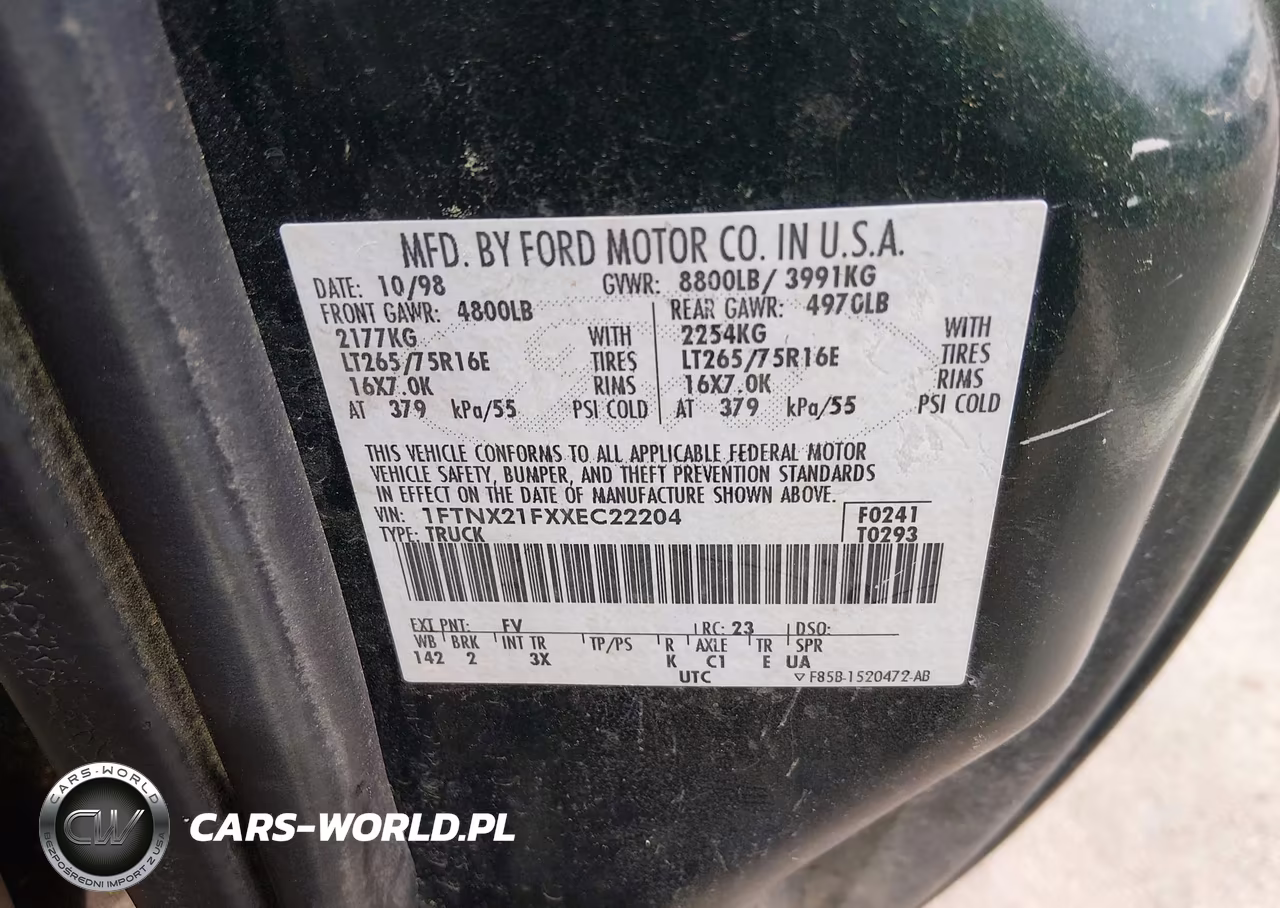 1999 Ford F-250 Lariat-Xl-Xlt VIN:1FTNX21FXXEC22204 - 9