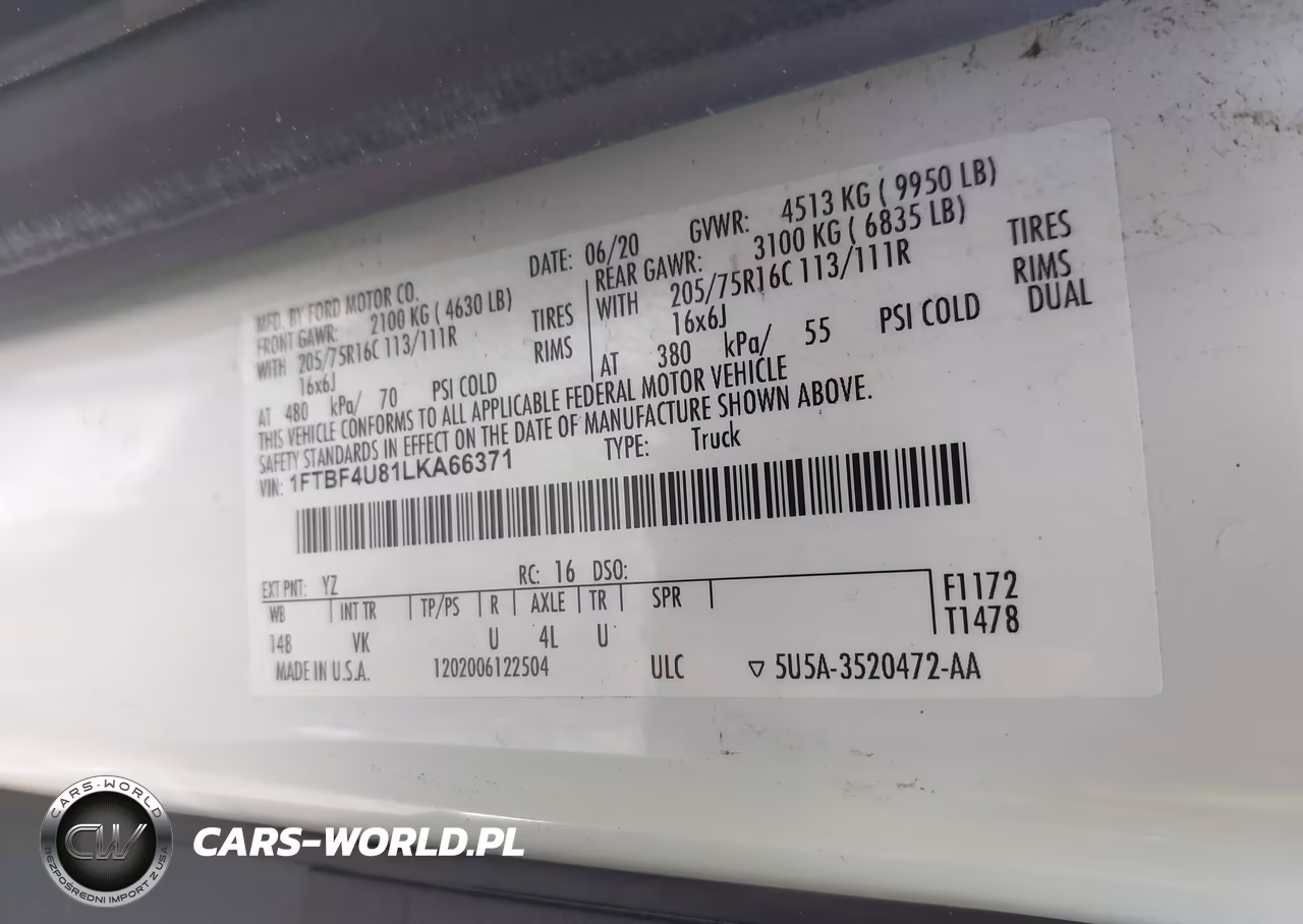 2020 Ford Transit-350 Cargo Van VIN:1FTBF4U81LKA66371 - 9