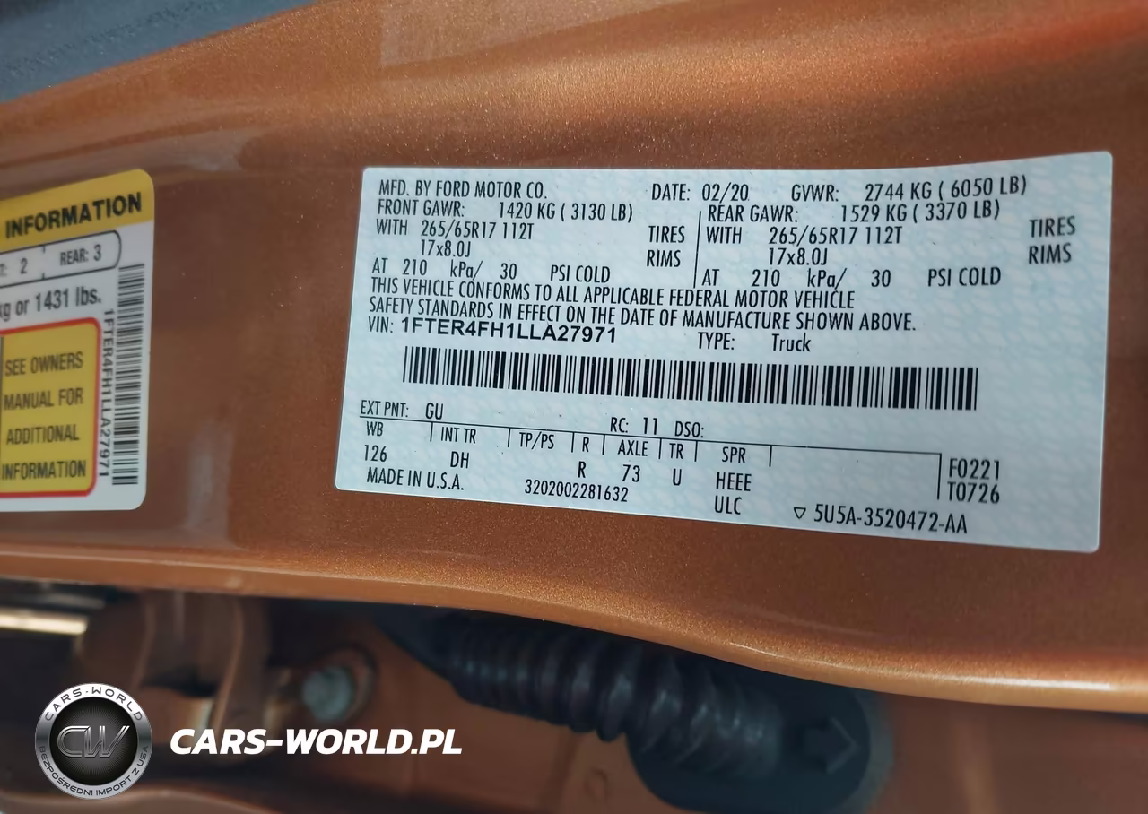 2020 Ford Ranger Lariat VIN:1FTER4FH1LLA27971 - 9
