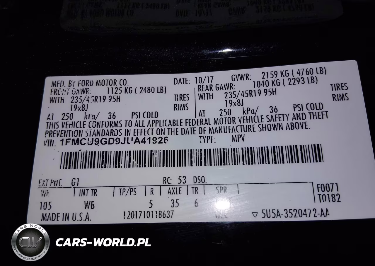 2018 Ford Escape Se VIN:1FMCU9GD9JUA41926 - 19