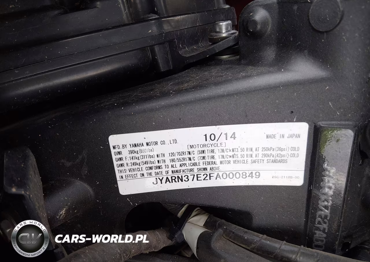 2015 Yamaha Fj09 VIN:JYARN37E2FA000849 - 10