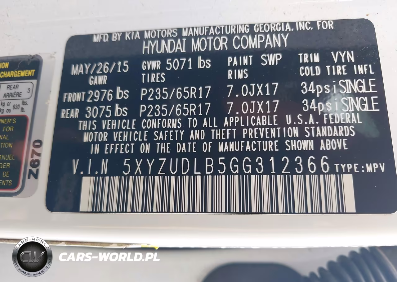 2016 Hyundai Santa Fe Sport 2.4L VIN:5XYZUDLB5GG312366 - 9