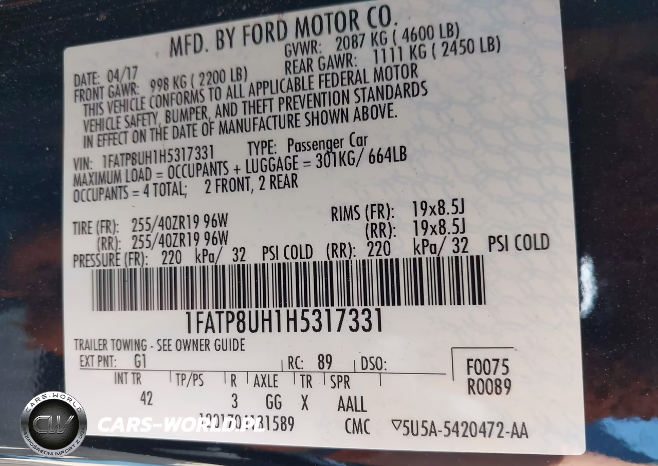 2017 Ford Mustang Ecoboost Premium VIN:1FATP8UH1H5317331 - 9