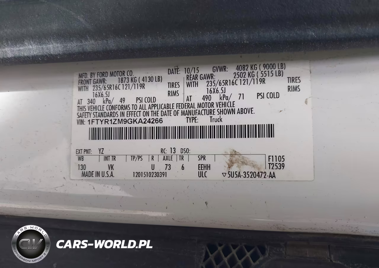 2016 Ford Transit-250 VIN:1FTYR1ZM9GKA24266 - 9