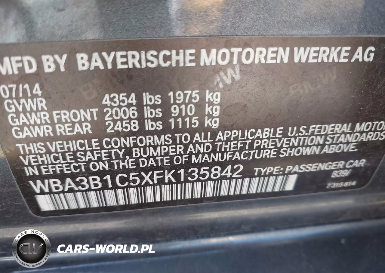 2015 BMW 320I VIN:WBA3B1C5XFK135842 - 9